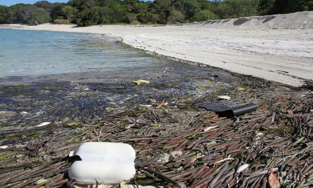 An uninhabited Australian island littered with plastic